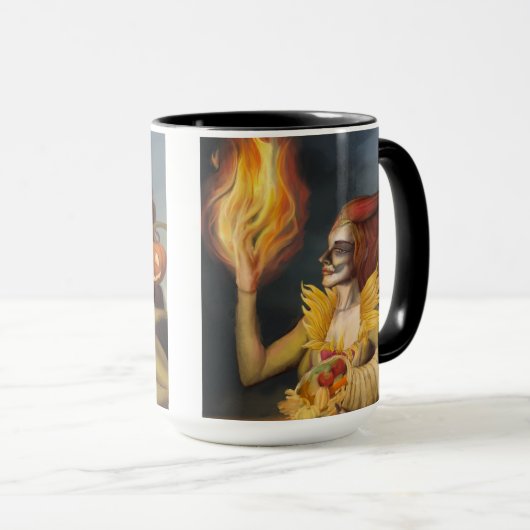 Godin van de herfst mok (Voorkant rechts)