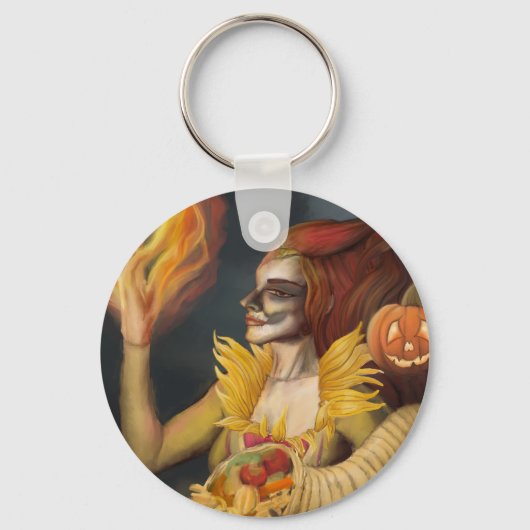 Godin van de herfst sleutelhanger (Achterkant)