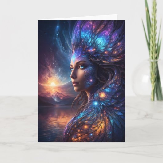 Godin van de kosmos Wenskaarten Bedankkaart (Voorkant)