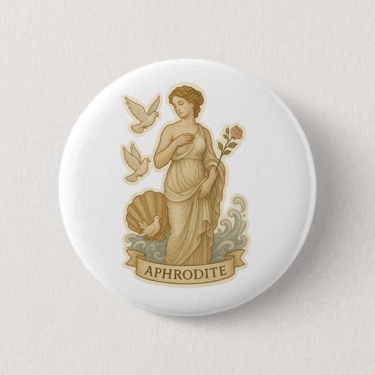 Godin van de Liefde Ronde Button 5,7 Cm (Voorkant)