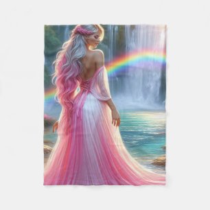 Godin van de regenboogvallei fleece deken