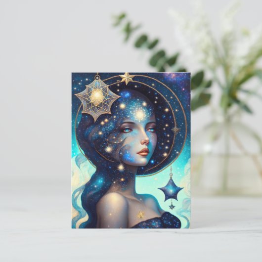 Godin van de sterren briefkaart (Staand voorkant)