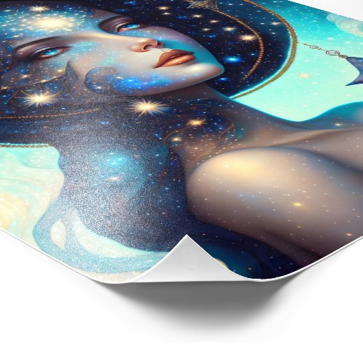 Godin van de sterren foto afdruk (Hoek)