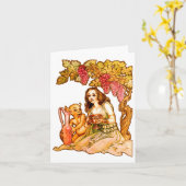 Godin van de wijn Notecard Kaart (Gele Bloem)