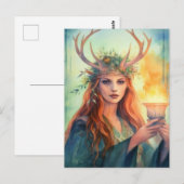 Godin van de zomerzonnewende briefkaart (Voorkant / Achterkant)