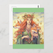 Godin van de zomerzonnewende briefkaart (Voorkant / Achterkant)