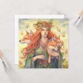 Godin van de zomerzonnewende kaart (Voorkant / Achterkant in situ)