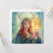 Godin van de zomerzonnewende kaart (Voorkant / Achterkant in situ)