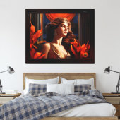 Godin van de zon Art Deco romantische glamour Canvas Afdruk (Insitu (Slaapkamer))