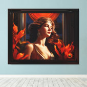 Godin van de zon Art Deco romantische glamour Canvas Afdruk (Insitu (Houten vloer))