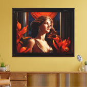 Godin van de zon Art Deco romantische glamour Canvas Afdruk (Insitu (Woonkamer))