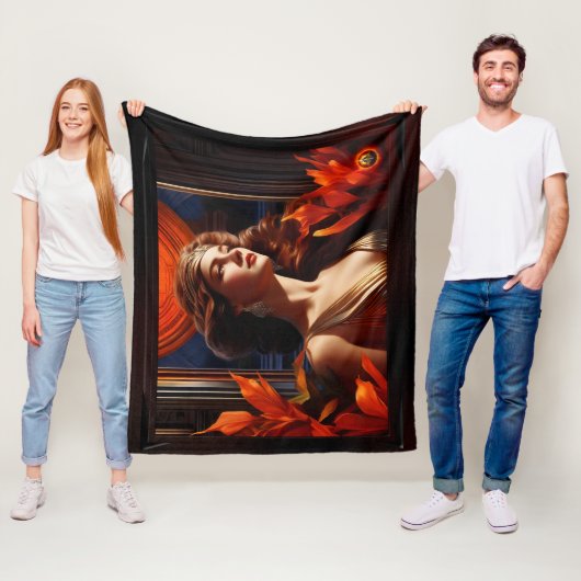 Godin van de zon Art Deco romantische glamour Fleece Deken (In situ)