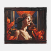 Godin van de zon Art Deco romantische glamour Fleece Deken (Voorkant (Horizontaal))