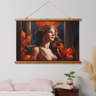 Godin van de zon Art Deco romantische glamour Hangend Wandkleed