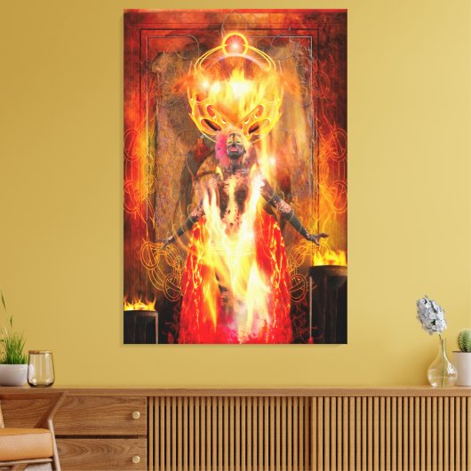 Godin van Fire PELE Canvas Afdruk (Insitu (Woonkamer))