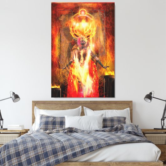 Godin van Fire PELE Canvas Afdruk (Insitu (Slaapkamer))