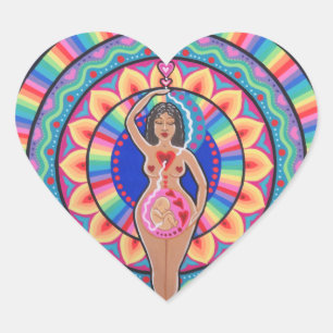 Godin van het leven en de liefde hart sticker