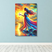 Godin van het Licht - Fantasy Ched Canvas Print (Insitu (Houten vloer))
