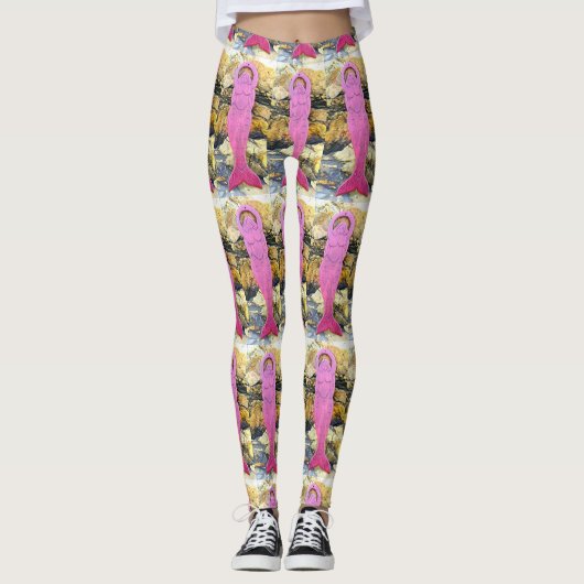 godin van het paarse zee leggings (Voorkant)