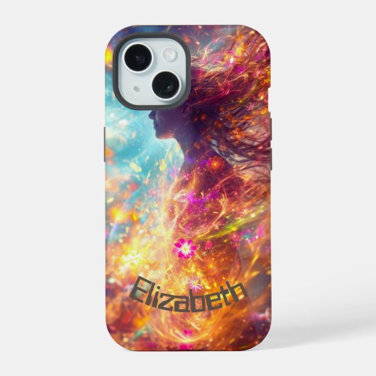 Godin van het universum iPhone 15 case (Achterkant)