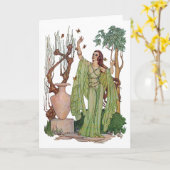 Godin van het Wenskaart van de Lente Kaart (Gele Bloem)