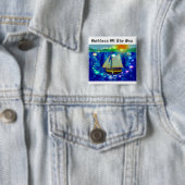 Godin van het Zee Vierkante Button 5,1 Cm (In situ)