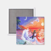 Godin van Intuïtie in Hawaii Beach Magnet (Voorkant / Achterkant)