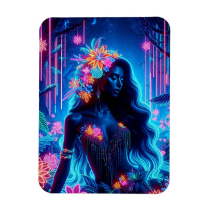 Godin van Licht Neon gloed Bos fantasy kunst Magneet