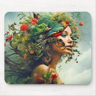 Godin van Natuur Mystieke Etherische Fantasiewerel Muismat