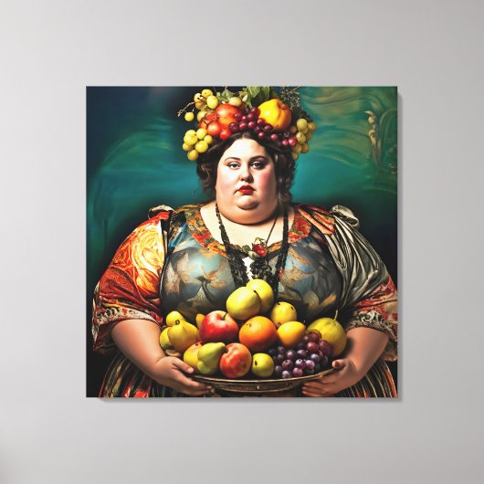 "Godin van Overdaad" Kleurrijk Portret Canvas Afdruk (Voorkant)