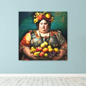 "Godin van Overdaad" Kleurrijk Portret Canvas Afdruk (Insitu (Houten vloer))