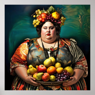 "Godin van Overdaad" Kleurrijk Portret Poster