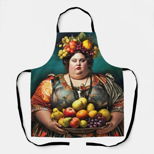 "Godin van Overdaad" Kleurrijk Portret Schort (Voorkant)