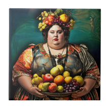 "Godin van Overdaad" Kleurrijk Portret    