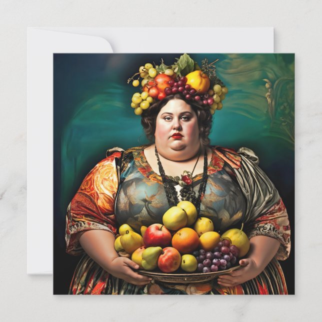 "Godin van Overindulgence" Kleurrijk Portret (Voorkant)