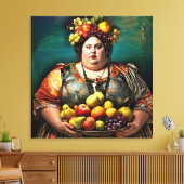"Godin van Overindulgence" Kleurrijk Portret Canvas Afdruk (Insitu (Woonkamer))