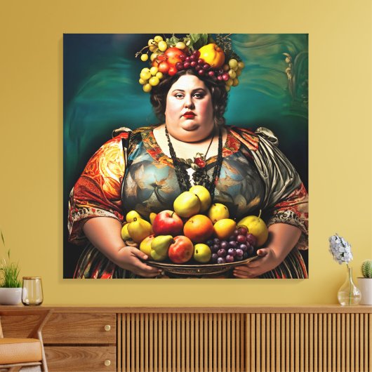 "Godin van Overindulgence" Kleurrijk Portret Canvas Afdruk (Insitu (Woonkamer))