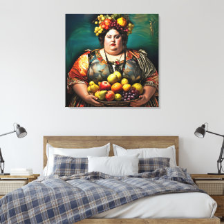 "Godin van Overindulgence" Kleurrijk Portret Canvas Afdruk