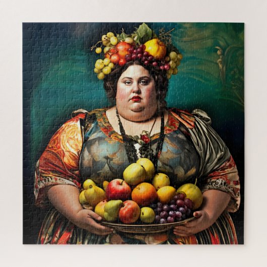 "Godin van Overindulgence" Kleurrijk Portret Legpuzzel (Verticaal)