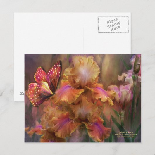 Godin van Sunrise Art Briefkaart (Voorkant / Achterkant)