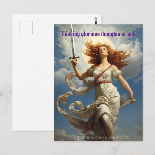 Godin van Vrijheid en Vrijheid schilderij Briefkaart (Voorkant / Achterkant)