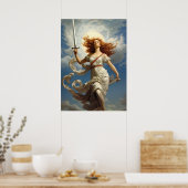 Godin van Vrijheid en Vrijheid schilderij Poster (Keuken)
