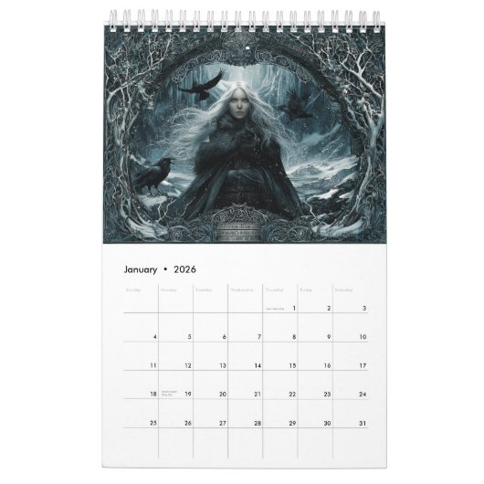 Godinnen & Heksen van het Noorden Noordse Pagane K Kalender (Jan 2026)