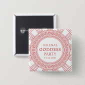 Godinnenfeestje Vierkante Button 5,1 Cm (Voorkant /achterkant)