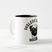 Godless moordmachine tweekleurige koffiemok (Voorkant links)