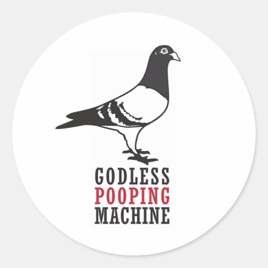 Godless Pooping Machine Ronde Sticker (Voorkant)