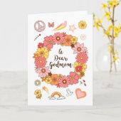 Godma Moederdag Floral Peace and Love Kaart (Gele Bloem)