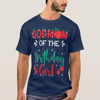 Godmam van het meisje van de geboorte, de aardbei, t-shirt