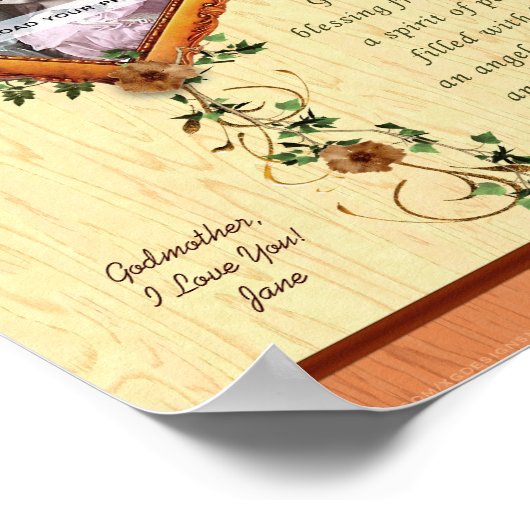 Godmoeder 8 x 10 Roos Lijst persoonlijke afdrukken Poster (Hoek)