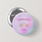 Godmoeder Baby shower Girl Whimsical Butterfly Ronde Button 5,7 Cm (Voorkant /achterkant)